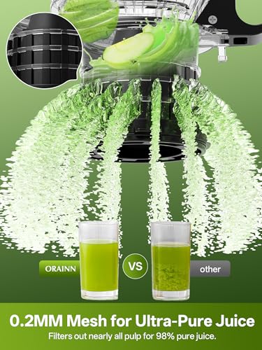 ORAINN Juicer Machines with 5.8" Large Feed Chute, 450W Cold Press Juicer for Whole Vegetables and Fruits, Slow Masticating Juicer Easy to Clean Juice Extractor Machine High Juice Yield (Grey)