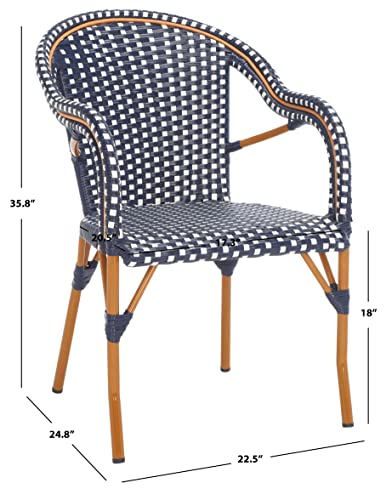 SAFAVIEH Outdoor California Patio Dining Chair Set of 2, 18" PAT7531E-SET2