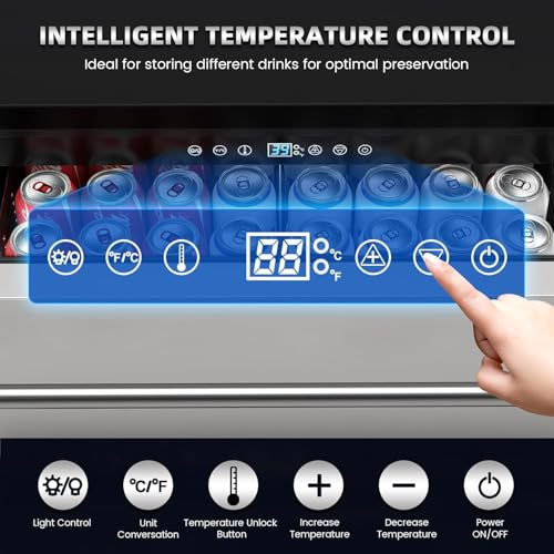 Mojgar 24" Under Counter Beverage Refrigerator, Indoor/Outdoor Fridge with Double Drawer Storage, Quiet 38dB Compressor & Weather-Proof Stainless Steel – Beverage Fridge for Home, Patios, Restaurants