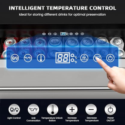 Mojgar 24" Under Counter Beverage Refrigerator, Indoor/Outdoor Fridge with Double Drawer Storage, Quiet 38dB Compressor & Weather-Proof Stainless Steel – Beverage Fridge for Home, Patios, Restaurants