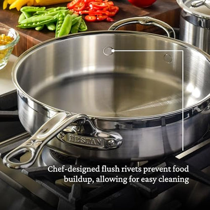 ProBond Forged 3.5-Quart Professional Clad Stainless Steel Sauté Pan with Lid