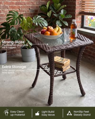 LayinSun 10 Pieces Outdoor Patio Furniture Set with Fire Pit Table