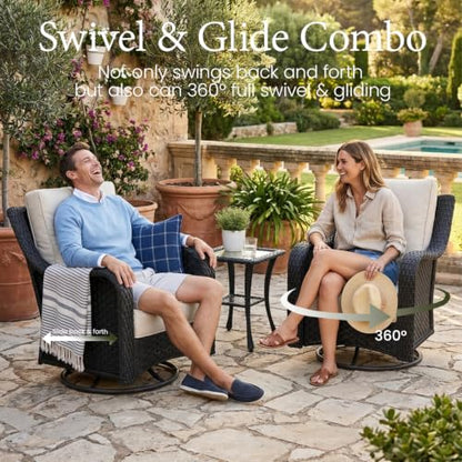 LayinSun 10 Piece Wicker Outdoor Furniture Set with 6-inch Comfy Cushions