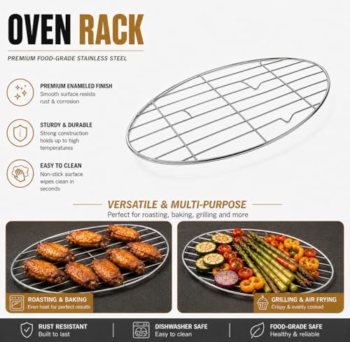 bajindan 16 Inch Enamel Roasting Pan with Lid & Rack, Oven & Dishwasher Safe Turkey Roaster, 932°F Heat Resistant, Includes Silicone Handles & Cleaning Sponges