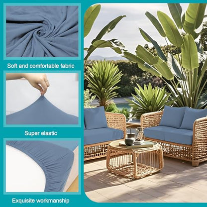 12 Pcs Outdoor Cushion Covers, Patio Sofa Cushion Covers Replacement