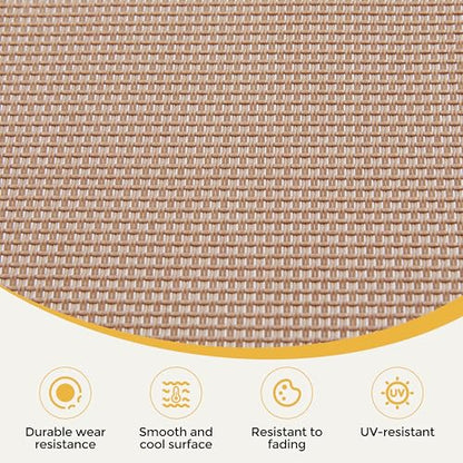 Yaheetech 26.4" Tanning Chair with Face Hole, Adjustable 5-Position Folding Chaise Lounge Chairs, Outdoor Lounge Chairs for Lawn, Beach, Patio, Beige