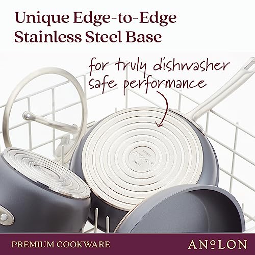 Anolon Accolade Forged Hard Anodized Nonstick Pots & Pans - Induction Cookware Set - 12 Piece - Moonstone Gray
