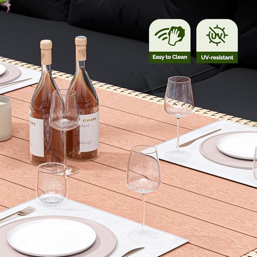YITAHOME L-Shaped Rattan Patio Furniture Set Light Brown & Black