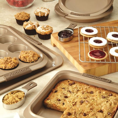 Anolon 57328 Advanced Nonstick Bakeware Set / Baking Pans with Grips - 5 Piece, Brown
