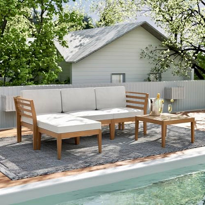 Werph 5-Piece Acacia Wood Patio Sectional Set