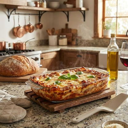 VRUIFA 9x13 Glass Baking Dish, 2.7 Quart Casserole Dishes for Oven, Borosilicate Glass