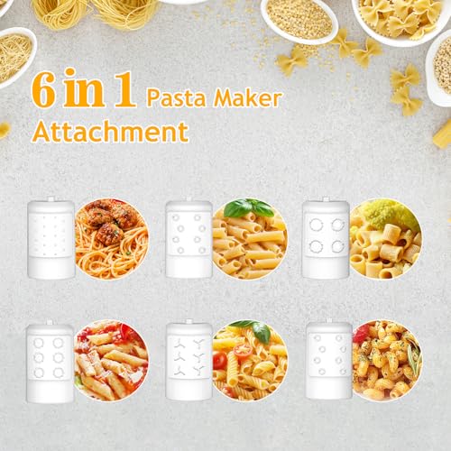 Pasta Maker Attachment for Kitchenaid Stand Mixer with 6 Different Shapes of Pasta Outlet, Durable for Kitchenaid Accessories and Attachments, Dishwasher Safe