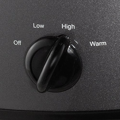 Crock-Pot 7-Quart Manual Slow Cooker, Family Size Serves 8+ People & Fits 6-lb Roast, Removable Stoneware with Warming Setting, Dishwasher Safe for Easy Cleanup, Charcoal