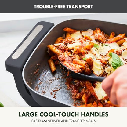 GreenPan Advanced 12” X 15” Electric Skillet with Lid, 7QT Capacity for Family Meals, Healthy Ceramic Nonstick PFAS-Free Coating, Fry, Sauté, Steam, Simmer, Sear, Stir Fry, Dishwasher Safe, Graphite