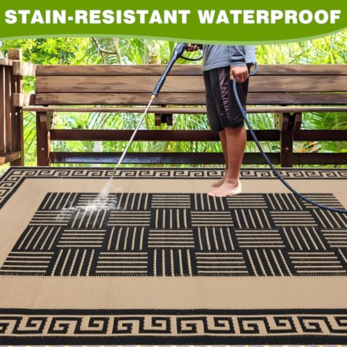 YONILE LED Outdoor Rug 8x10 ft Waterproof for Patios Clearance,Reversible Outdoor Plastic Straw Rug, RV Mat Outside, Indoor Outdoor Carpet for Porch, Deck, Backyard, Balcony, Picnic