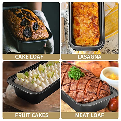 Axigundaone 10 Pcs Loaf Pans for Baking Bread, Nonstick Loaf Bread Pan 8 x 4 Inch, Carbon Steel Bread Pan for Homemade Bread (Black)