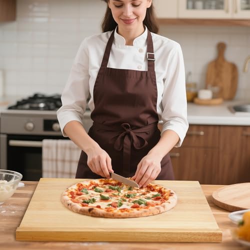 Suuiwau 24 * 20 Solid Wood Cutting Board Countertop Pastry Board with Engraved Ruler and Lip for Kneading Dough Reversible Pastaboard, for Kitchen