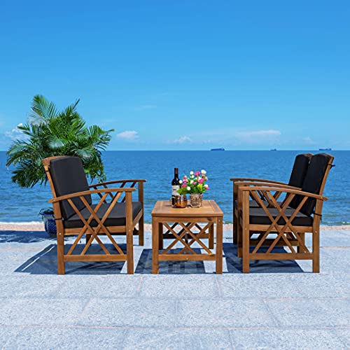 SAFAVIEH Outdoor Fontana 4-Piece Patio Sectional Sofa Set, 40.2" PAT7008X