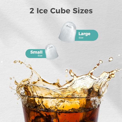 Crzoe Countertop Ice Maker,26Lbs/24H, 2 Ice Sizes, Self-Cleaning, Black