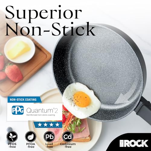 THE ROCK SOHO 15Pcs Cookware Set – Pots and Pans Set Non Stick with ROCK.TEC – Compact for Urban Kitchens, Nothing Sticks, Never Warps, Lasts Longer, Induction & Dishwasher Safe, Black