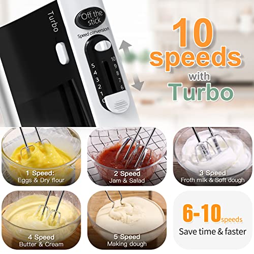 600W Powerful Hand Mixer Electric 10 Speed Powerful with Turbo