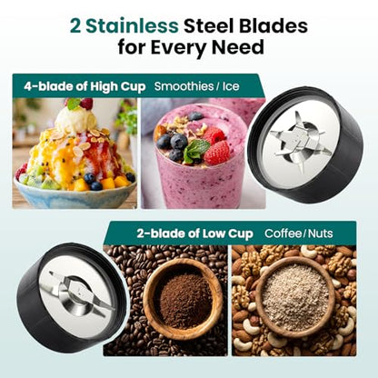 Smoothie Blender Grinder Combo, Countertop Blender Smoothies and Shakes