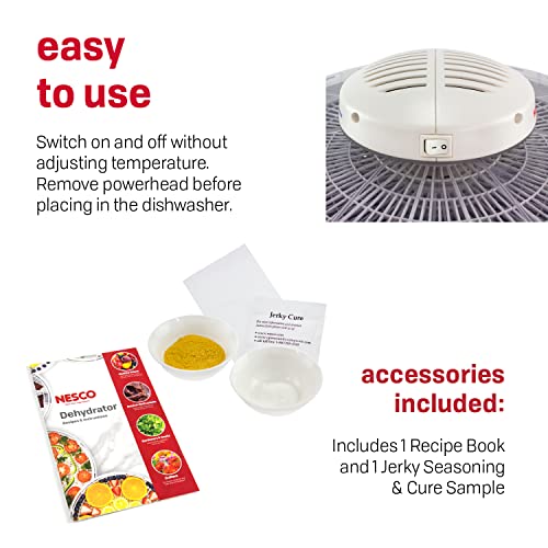 Nesco FD-37A Food Dehydrator for Herbs, Fruit, Beef Jerky, 4 Trays, Speckled White