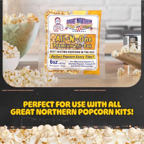Great Northern Popcorn Black 6 oz. Ounce Foundation Old-Fashioned Movie Theater Style Popcorn Popper