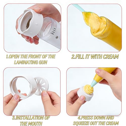 Cookie Press Gun Kit: 12 Discs & 6 Nozzles for Easy Baking. Make Spritz Cookies, Biscuits & Cheese Press. Ideal for Sweet & Cake Decorations. Includes 6 Piping Tips.
