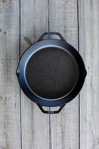 Lodge Seasoned Cast Iron Dual Handle Pan 12 Inch - Cast Iron Frying Pan - Even Heat Distribution - Oven & Stovetop Safe - PFAS-Free, Non-Toxic Cookware