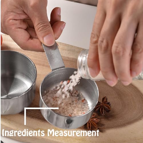 Stainless Steel Measuring Cups Set, 5 Pieces Kitchen Measuring Sets Gadgets tool,For Cooking & Baking,Measure Dry & Wet Ingredients And Liquid (Cups)