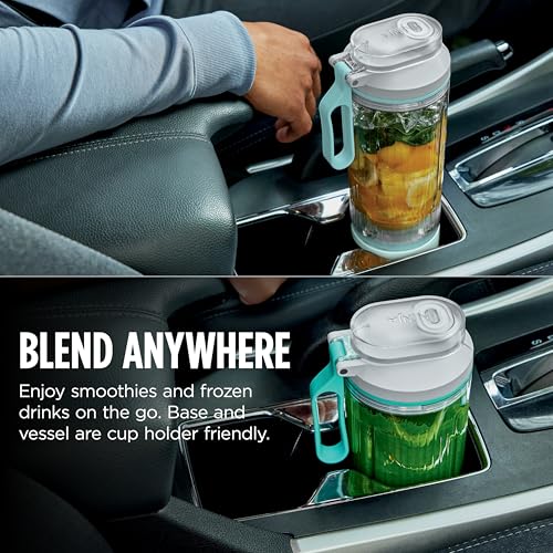 Ninja Blast Max, Portable Blender + Twist & Go, Personal Smoothie, Blend, Ice Crush, 3 Programs, Cordless, 22oz removable Vessel, Dishwasher Safe, Leakproof, Sea Glass, BC251MT