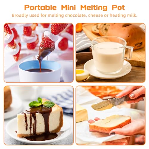 Mini Chocolate Melting Pot, Chocolate Fondue Fountain, 8.79OZ Warmer Machine for Milk Chocolate, Cheese, Butter, Candy (Red)