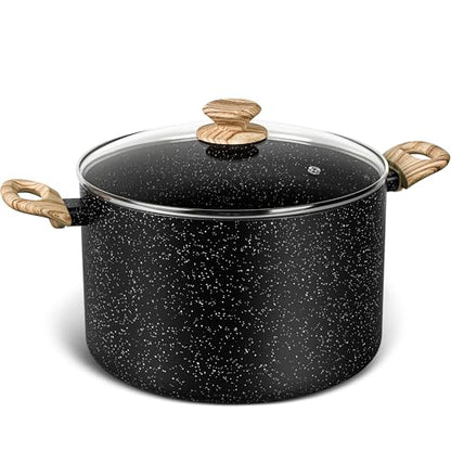 MICHELANGELO Stock Pot with Lid, 10 Quart Large Pot for Cooking, Nonstick Cooking Pot with Healthy Coating, Non Stick Soup Pots Induction Compatible