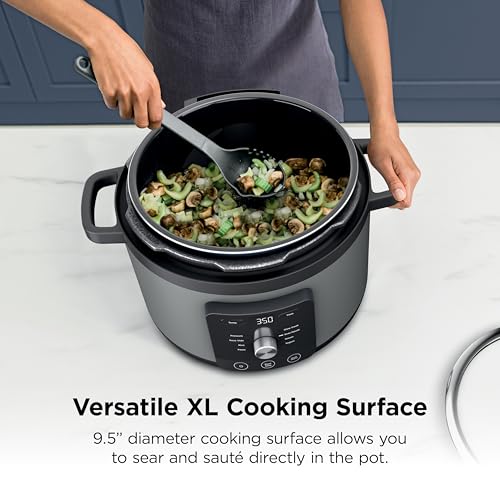 Ninja HyperHeat 9-in-1 Electric Pressure Cooker | 6.5 Qt Multi Cooker with Sear/Sauté, Slow Cooker, Rice Cooker, Sous Vide | 1200W | Fast Cooking, PFAS-Free Pot | Dark Gray | PC201GY