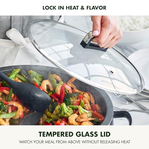 GreenPan Elite 5.5QT Electric Oval Skillet, PFAS-Free Ceramic Nonstick, 1800 Watt, Dishwasher Safe Lid & Removable Crock, Adjustable Temp Control Multi-Cooker, Sear, Sauté, Rice, Stir-Fry, Cream White