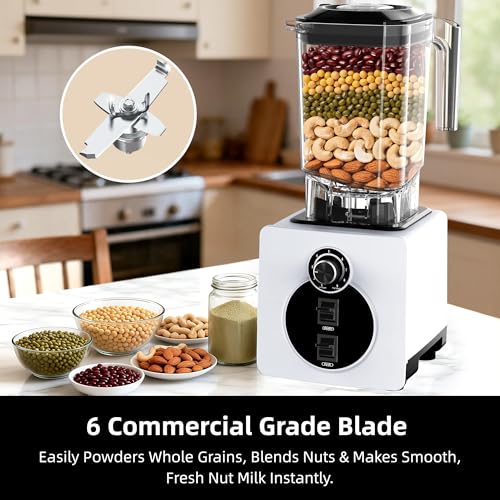 AIZIYO Professional Blender for Smoothies, 2200W Peak Watts,60 oz BPA-Free Pitcher, Blenders for Kitchen, Dishwasher Safe, Programs for Frozen Drinks & Nutrient Milk Shakes & Nut Milk