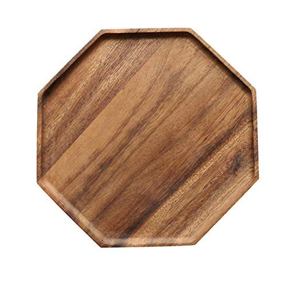 Set of 2 Acacia Wood Charcuterie Boards Round Wooden Serving Tray Fruit Platter Decor Trays Serving Ware Food Dish Serving Platters Christmas Cheese Board Square Party Trays Plate Hosting Essentials