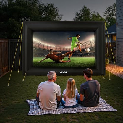 VEVOR 14FT Inflatable Projector Screen, Inflatable Movie Screen Outdoor with 120W Air Blower Projector Screen Oxford Fabric Material Blow Up Screen for Outdoor Backyard, Home Theater, Theme Party