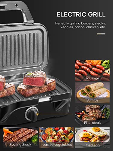 FOHERE Waffle Maker 3 in 1 with Removable Non-Stick Plates, 1200W
