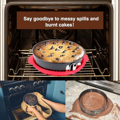 Fensiden Premium Springform Pan Set - 4, 7, 9, 10 Inches Round Cake Pan set with Removable Bottom for Baking, Nonstick Coating, with Thickened Silicone Cheesecake Pan Protector