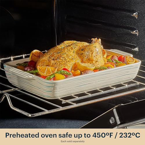 Pyrex 2QT (7" x 11") Rectangular Ceramic Baking Dish with Handles, Casserole Dish