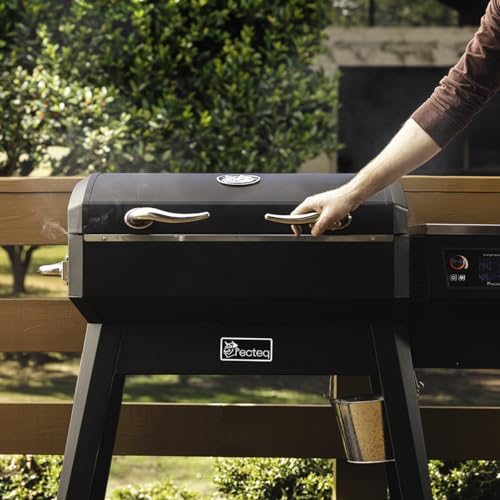 recteq Pellet Grill SmokeStone RT-480SS, Outdoor Griddle Grill with Even Temperature, Rolled Steel Cooktop