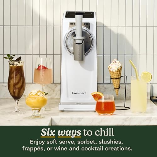 Cuisinart 6-in-1 Slushy & Soft-Serve Maker, Ice Cream Maker Machine Makes Soft-Serve Ice Cream, Slushies, Sorbet and More, Quick-Freeze Chill Technology Maintains Perfect Temperature, ICE-200