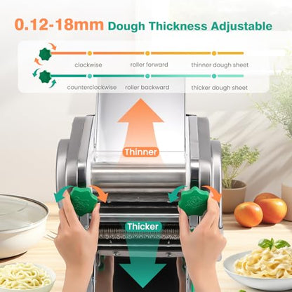 Newhai 750W Commercial Electric Pasta Maker, 2.5mm Round + 2mm/6mm Blade