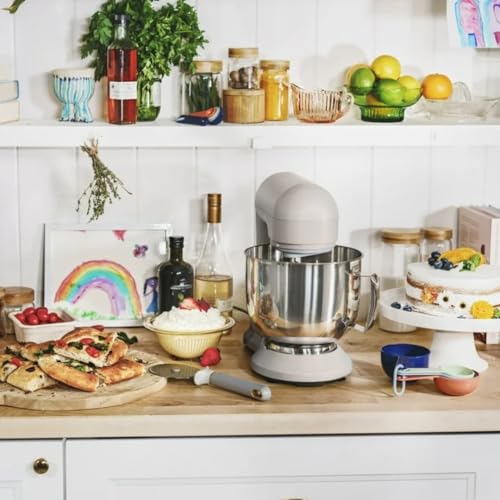 Wonderful Kitchen Stand Mixer 5.3 Qt Bowl, 12 Speeds Tilt-Head, Dough Hook Flat Beater Whisk for Baking Tasks Metal Build for Baking (Wildflower Porcini Taupe)