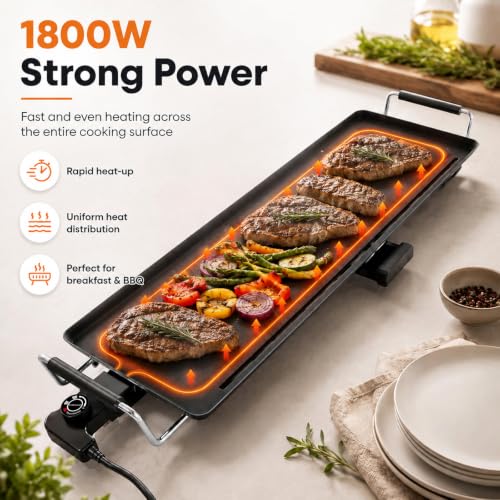 AEWHALE 35" Electric Griddle,Extra Large Ceramic Nonstick