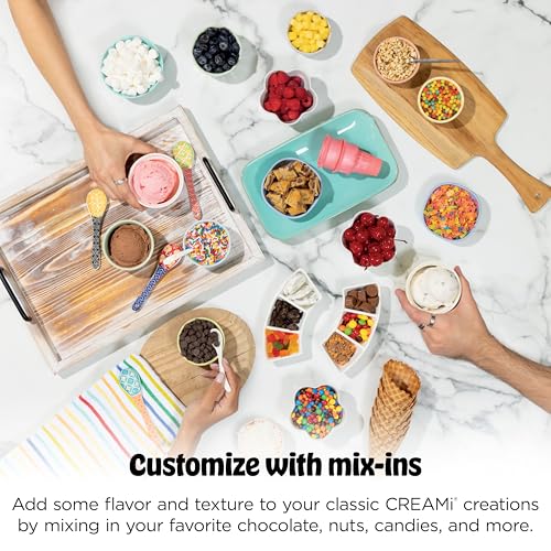 Ninja CREAMi Scoop & Swirl Ice Cream Maker, Soft Serve Desserts, Sorbet, Milkshakes, Frozen Yogurt and More, 13-in-1 Programs, Includes Handle and Two 16 oz 2-in-1 Pints, Blue, NC701ND