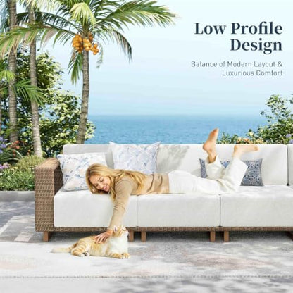 SUNSHINE VALLEY 9 Pieces Patio Sectional Furniture Set, L Shaped