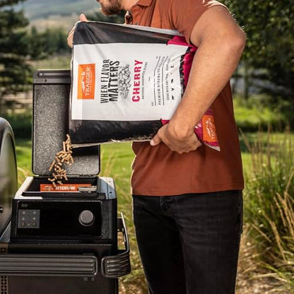 Traeger Grills Cherry 100% All-Natural Wood Pellets for Smokers and Pellet Grills, BBQ, Bake, Roast, 18 lb. Bag
